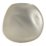 Vintage round irregular frosted glass vase