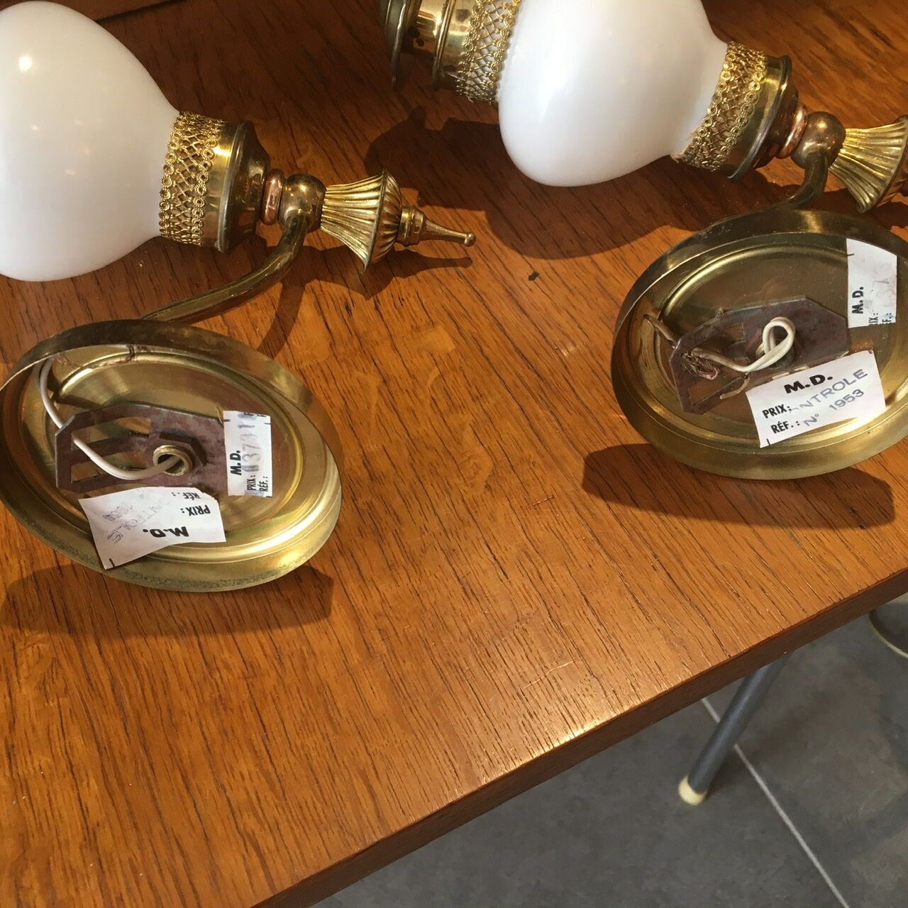 Pair of brass sconces