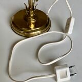 lamp leaves in gold metal and opaline years 70-80