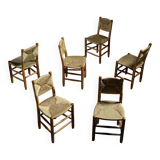 Set of 6 Bauche model chairs by Charlotte Perriand, circa 1960.