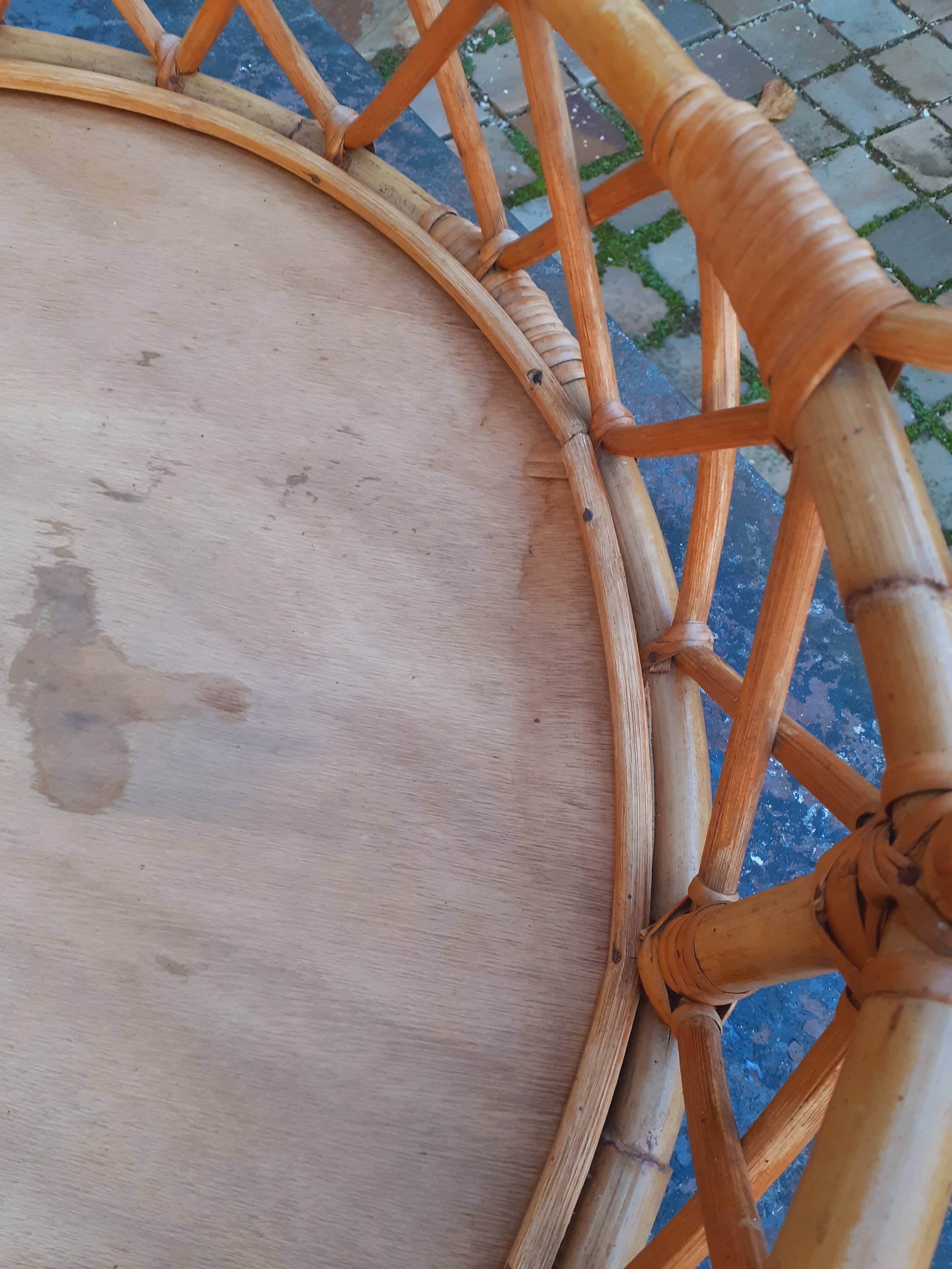 60s rattan hanging planter