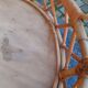 60s rattan hanging planter