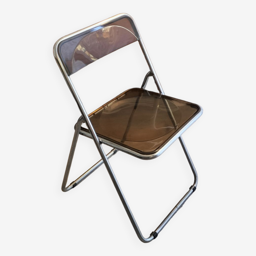 Chaise pliante plexi et chrome | Selency