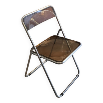 Chaise pliante plexi et chrome