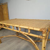 Rattan table, 70s