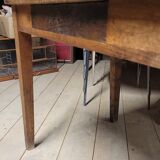 Old rustic bistro table in old solid oak -1m