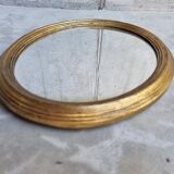Golden oval mirror 34x28cm