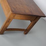 Table basse rustique en châtaignier de ferme espagnole du XVIIIe siècle