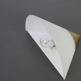 Pair of opaline glass wall lights designed by Limburg, Germany.