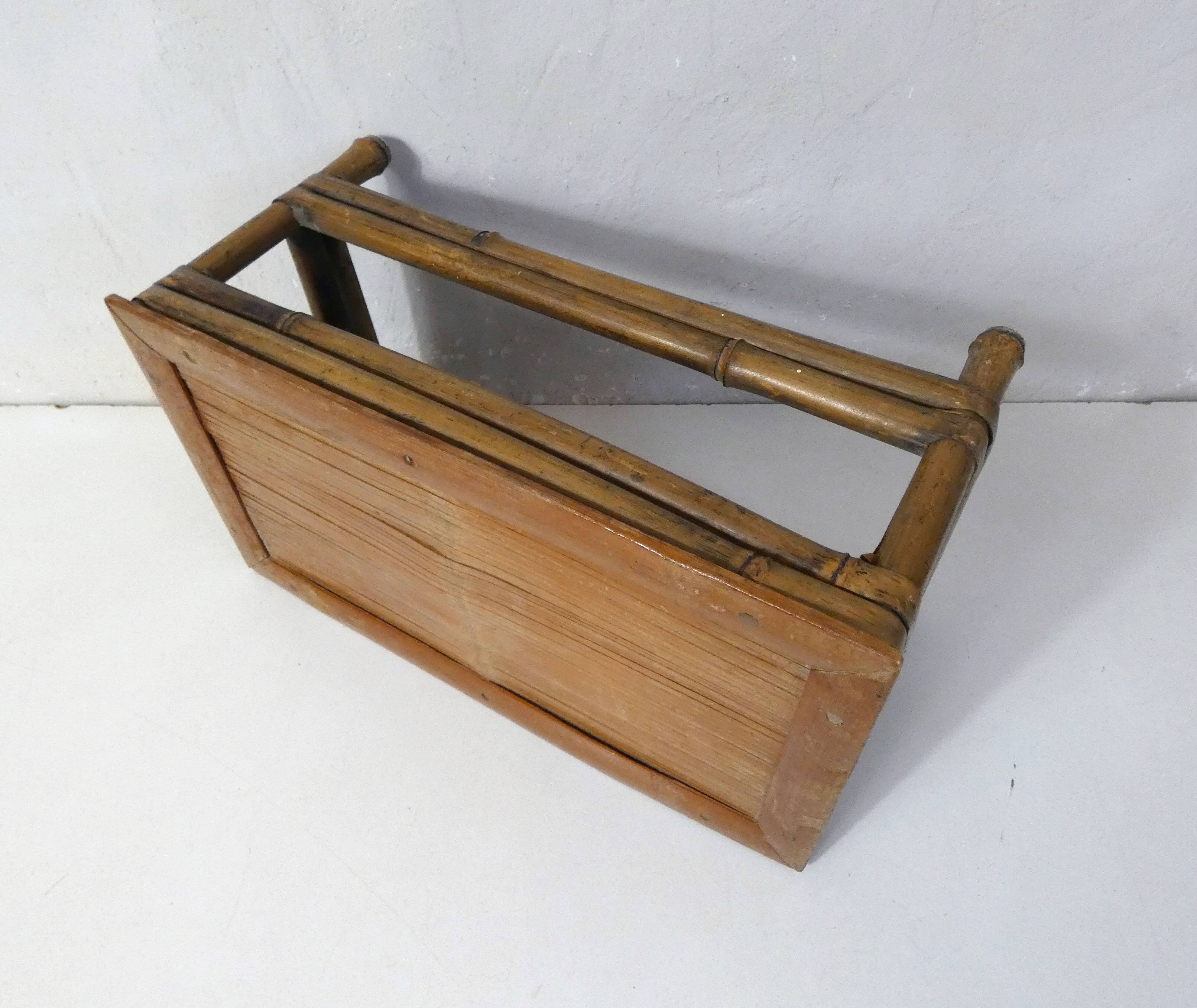 old small bamboo bench vintage step