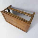 ancien petit Banc en bambou marche pied vintage