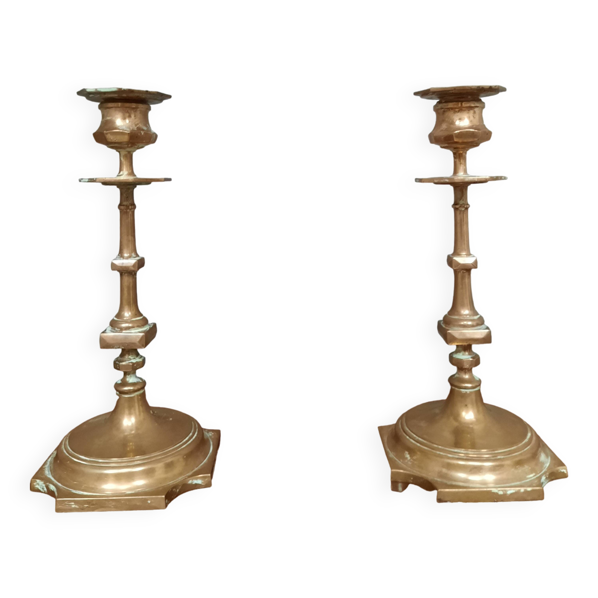 Pair of eighteenth century candlesticks