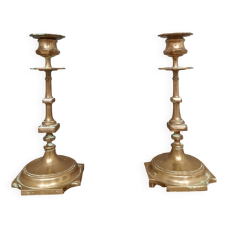Pair of eighteenth century candlesticks