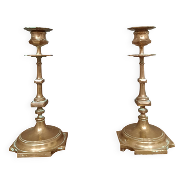 Pair of eighteenth century candlesticks