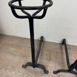 Three wrought iron Hâtiers or Landiers from the 17th-18th century