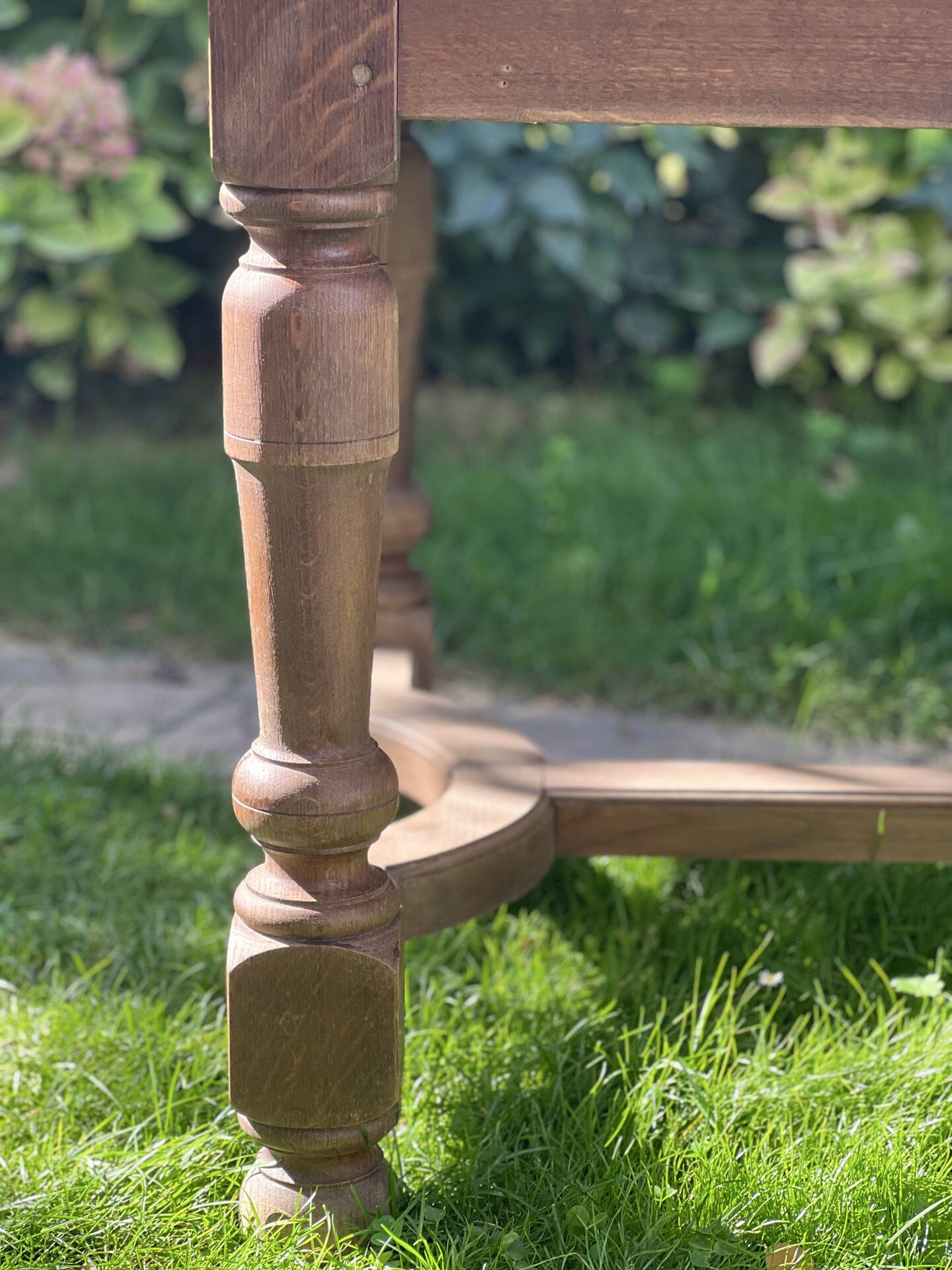 Solid oak farmhouse table with extensions