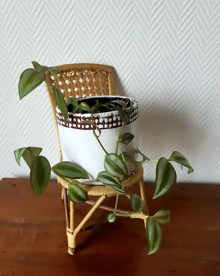 Vintage rattan doll chair
