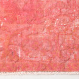 Distressed red turkish vintage rug 303x209 cm
