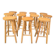 Alpine style chalet stools in wood, set of 11 - 1970s