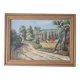 Oil painting on Isorel - Hilly countryside landscape Signed H Pages 1969