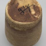 Vase vintage en céramique d’accolay, art brutaliste, signé hubert guy