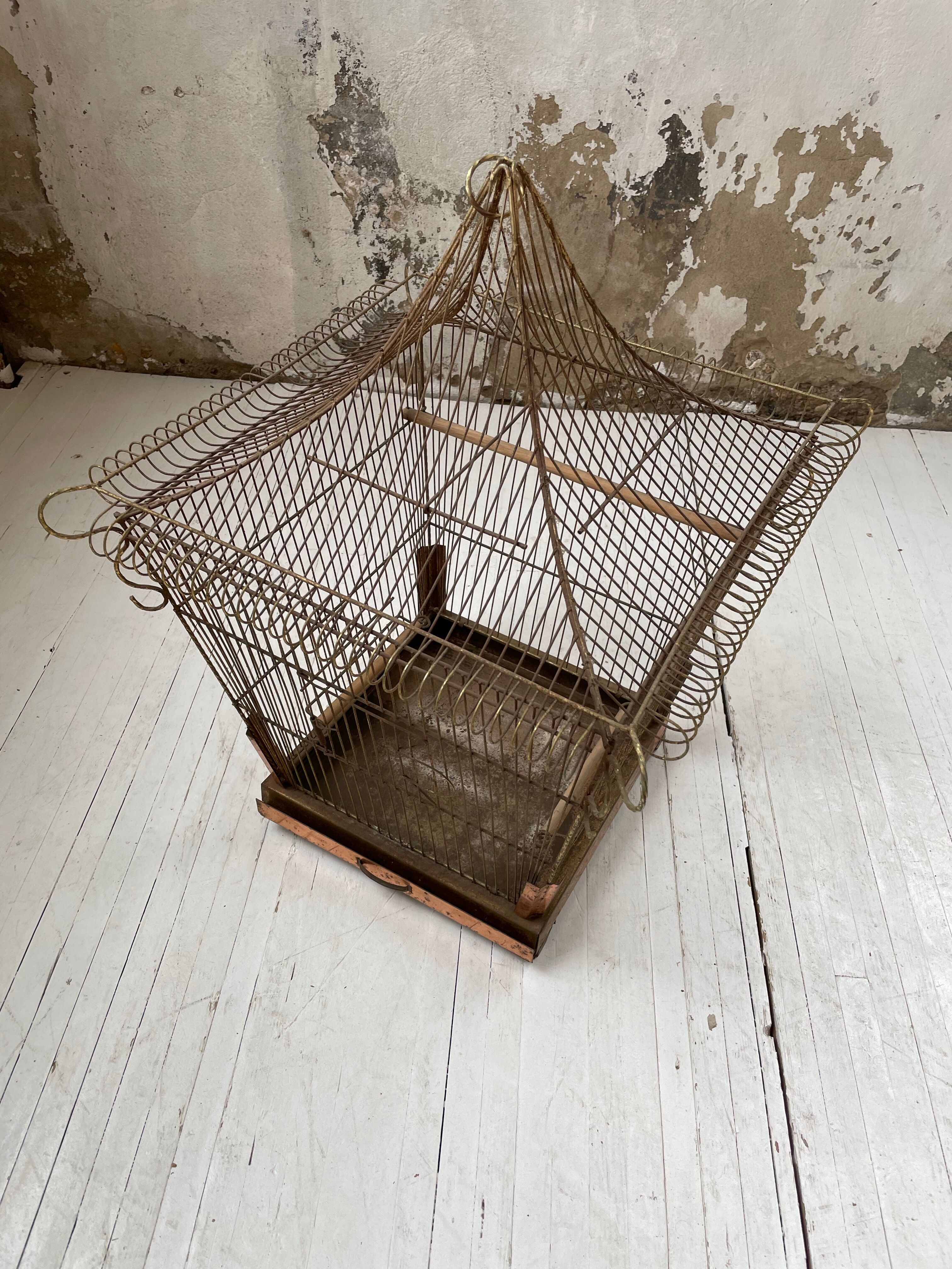 Vintage gold metal cage