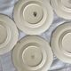Set of 5 vintage earthenware flat plates stamped Longchamp beige color classic style