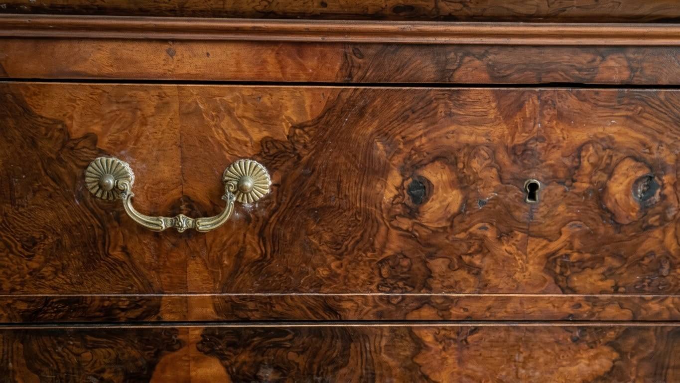 Antique wooden chest of drawers with 4 drawers.