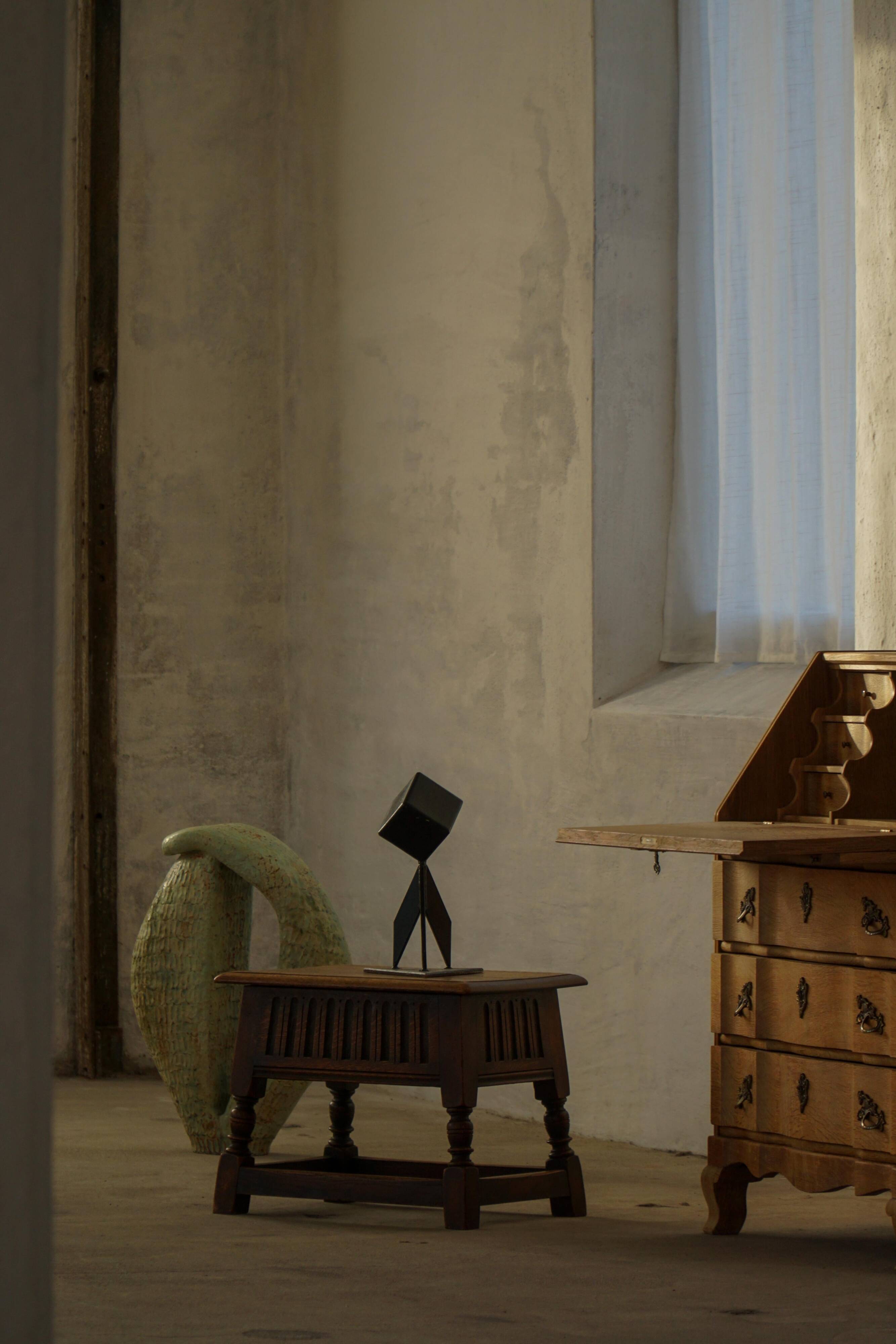 Scandinavian oak stool/box from the early 20th century, 1900s.