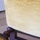 Mustard yellow wooden and velvet armchair