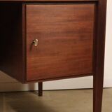 Vintage desk by Wilhelm Renz in double-sided teak, 1960s