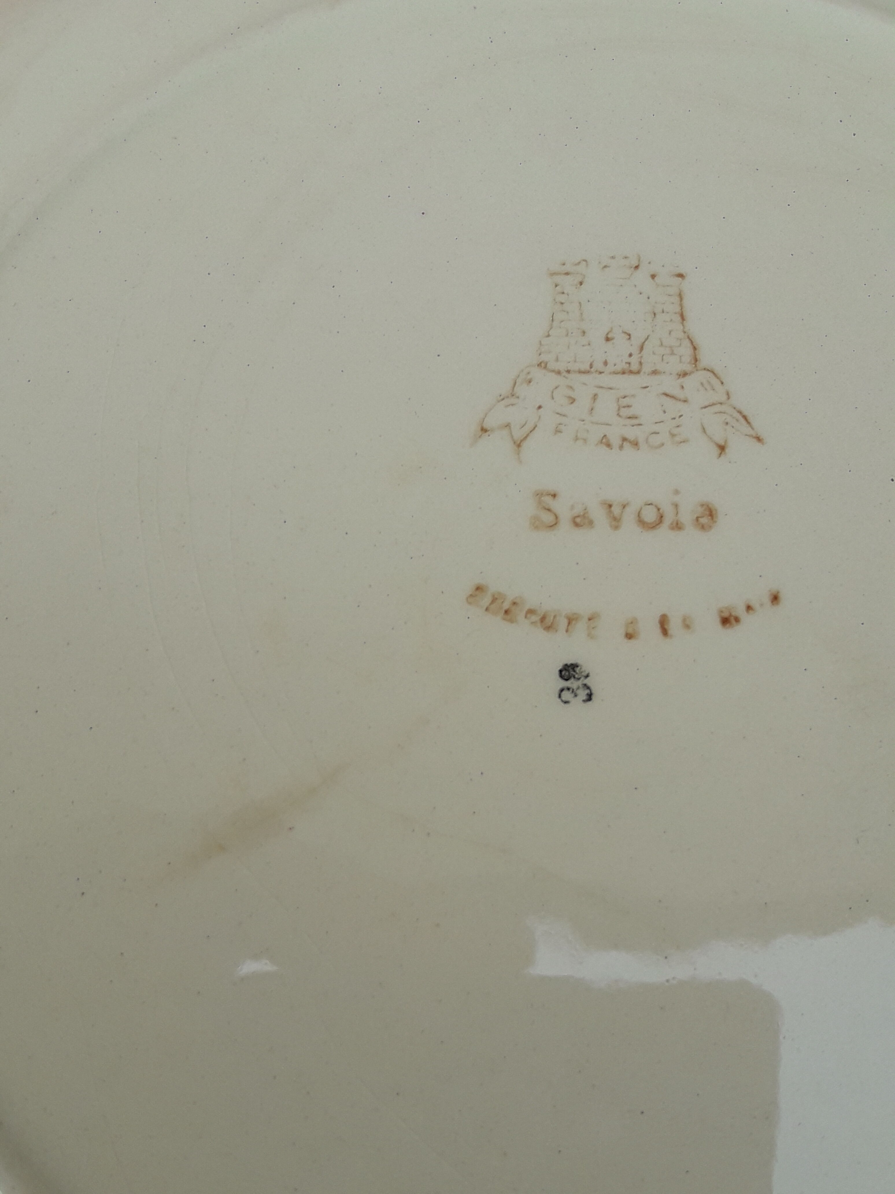 2 earthenware plates of gien model savoie diam 24.5 cm