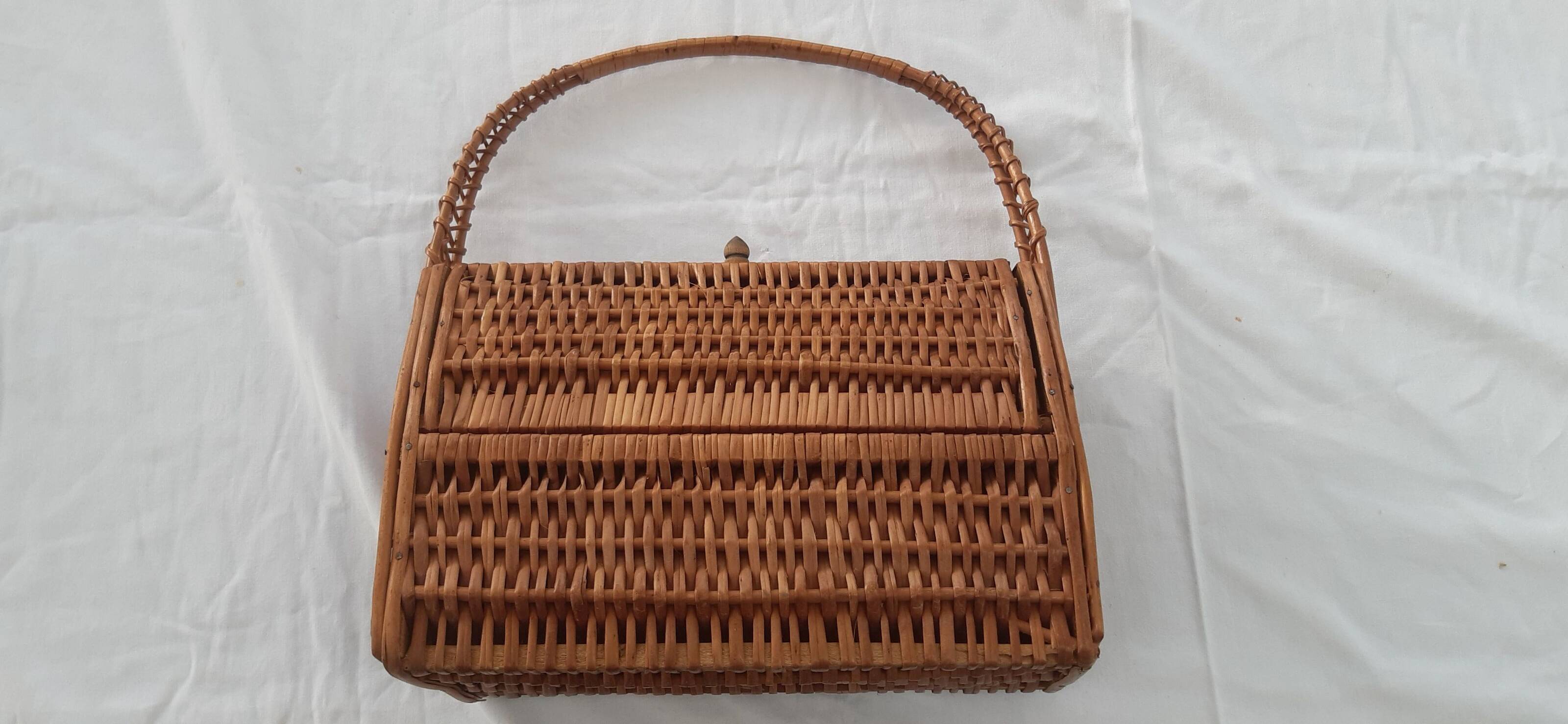 70s wicker handbag