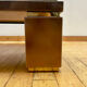 Table Basse Belgochrome Travertin, cuivre et laiton