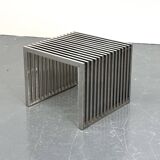 Eichholtz Carlisle side table in polished stainless steel