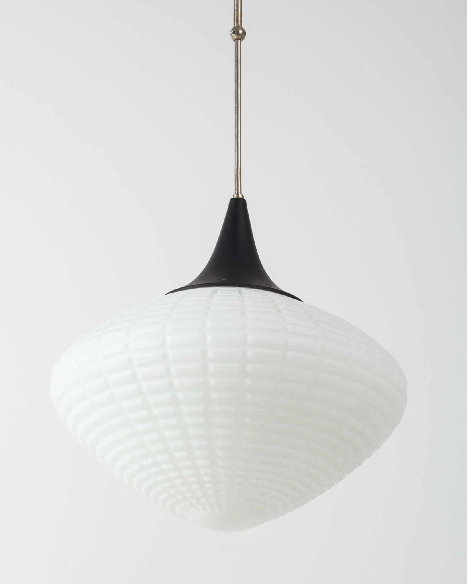 Opaline glass hanging lamp 1950