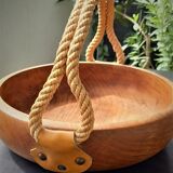 VINTAGE DESIGN WOODEN COUPE and ROPE attributed to Adrien Audoux