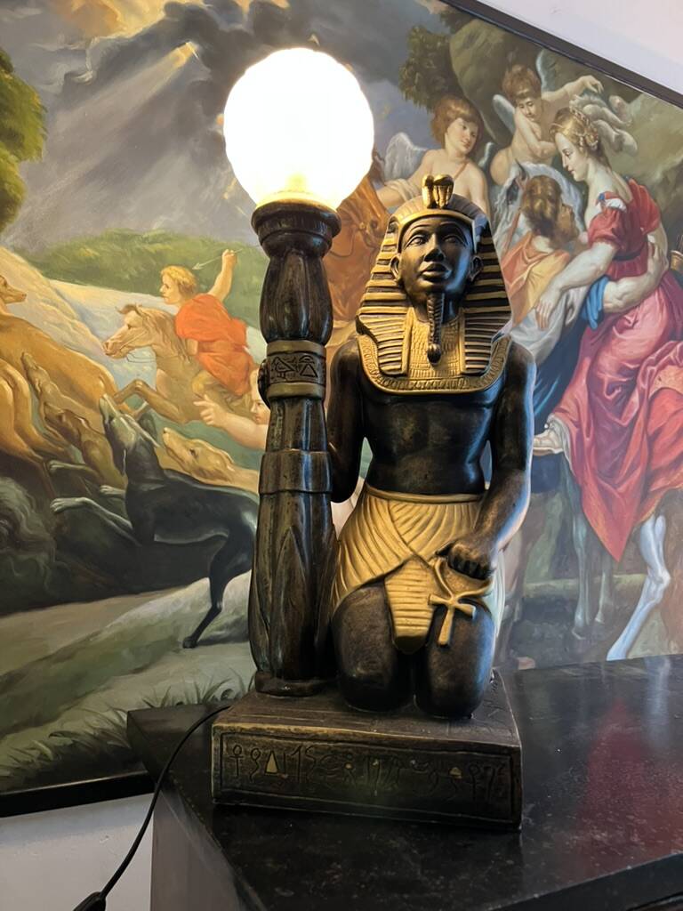 Large Egyptian lamp in the style of Tutankhamun – Vintage Egyptomania
