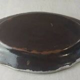 Old ceramic dish, Forges les Eaux / black bottom, late 19th century