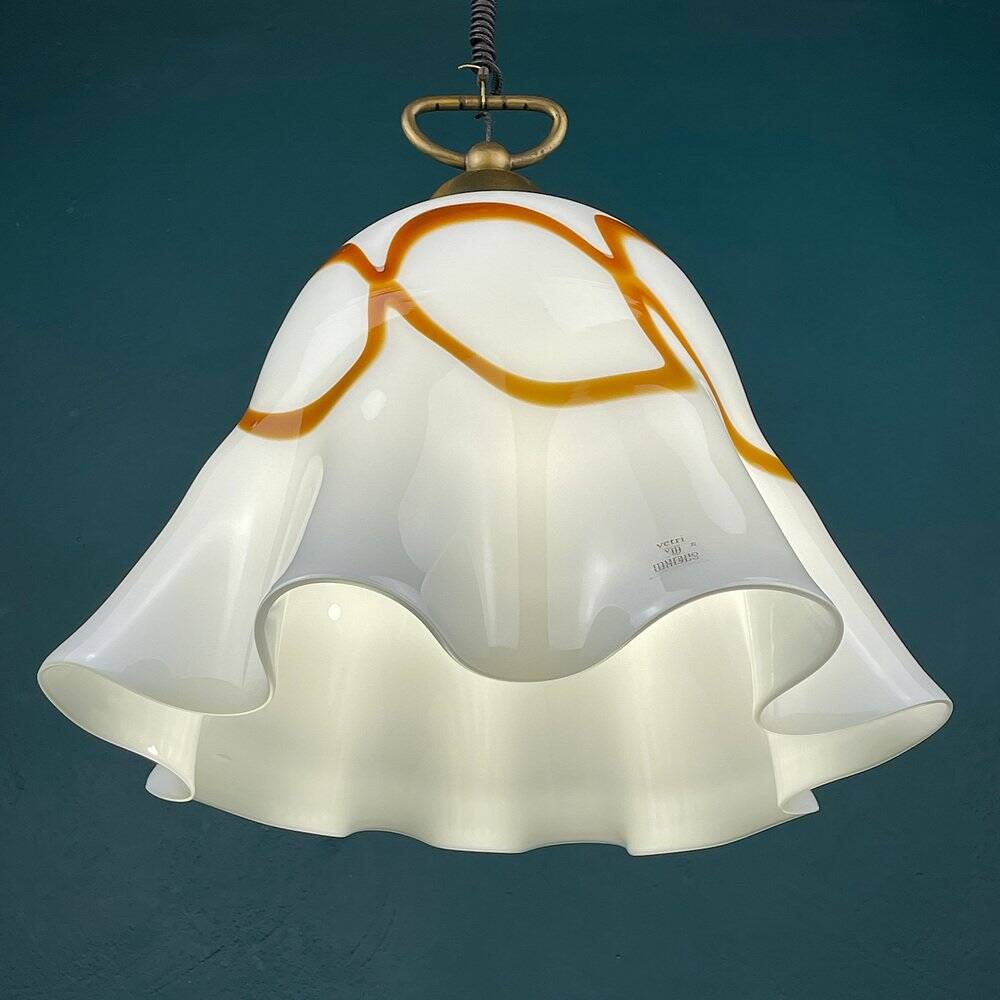 Vintage pendant lamp in wallpaper made of Murano glass from Vetri Murano, Italy, 1970s.