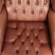 Classic English cowhide button seat chesterfield wingback armchair