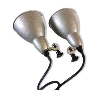 Pair of industrial lamps design 60s