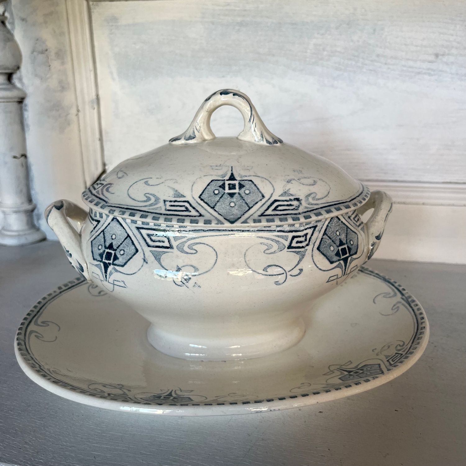 Saucière Ancienne Sarreguemines Motif épis De Maïs - Couleur Jade, Occasion, Parfaite Pour Collection Ou Décoration