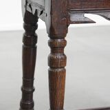 Signed Antique English Oak Joint Stool / Stool from the 17th Century