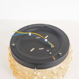 Original 1970’s amber Glass ‘Flower’ wall lamps by Erco