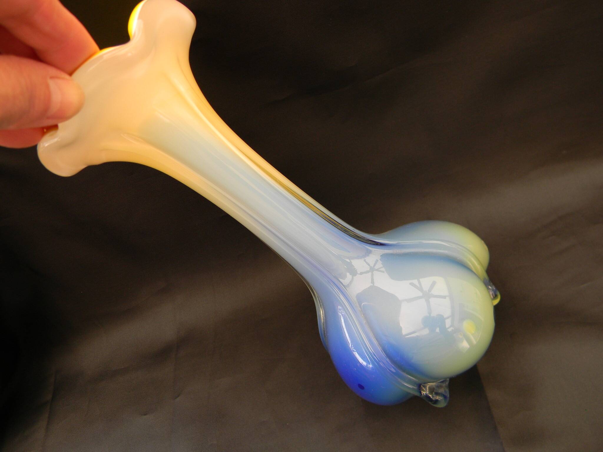 Small blown glass vase in murano style.