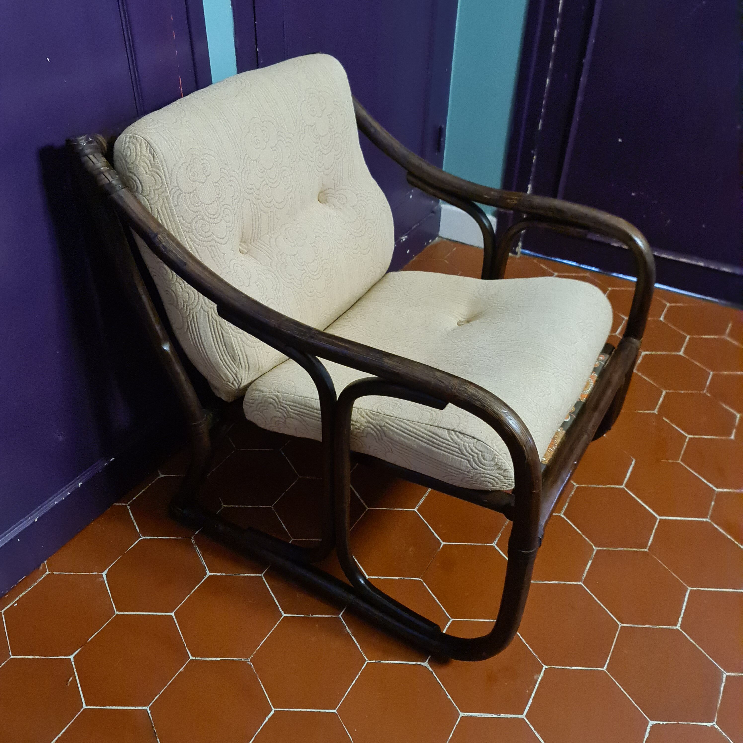 Bamboo armchair circa 1970