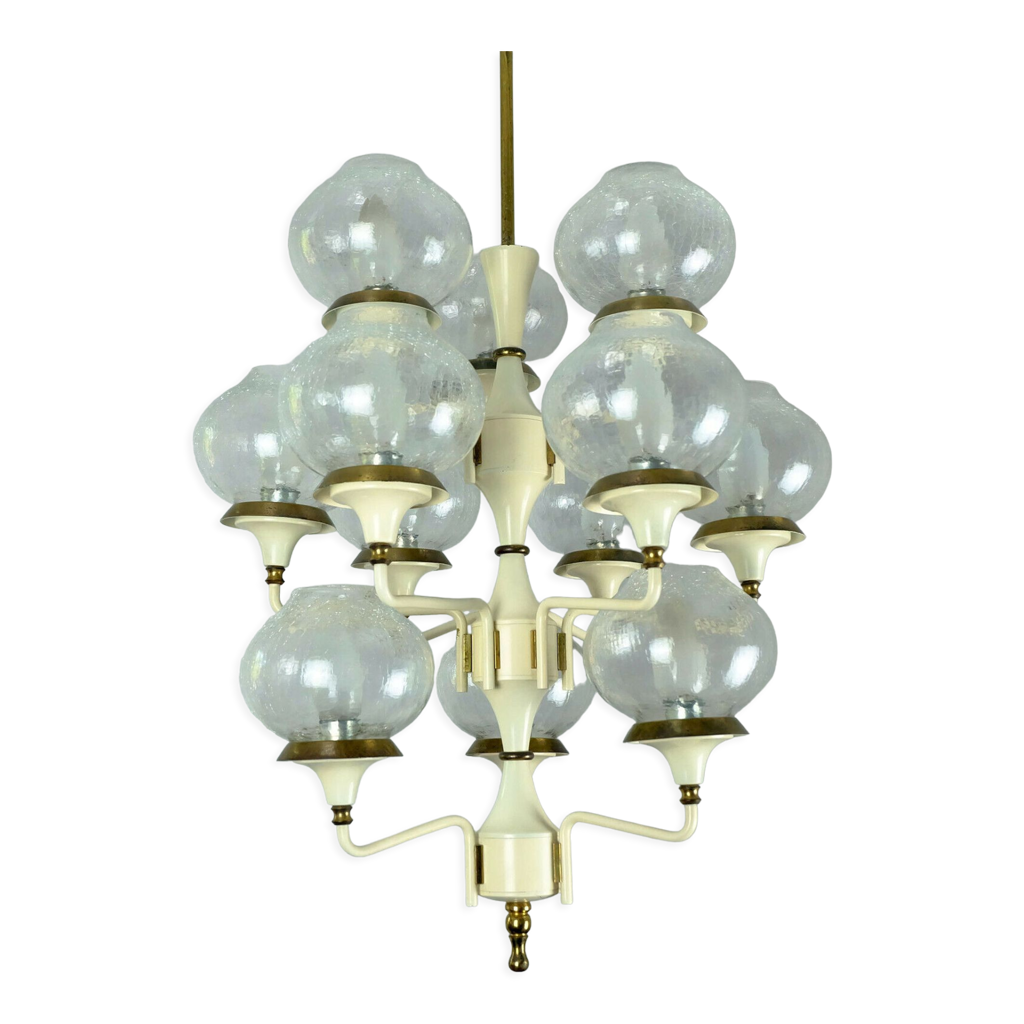 Lustre Globe Doré Moderne - Suspension Milieu Du Siècle Avec Abat-jour Verre Blanc Laiteux - Réglable Pour Salon, Cuisine Et Chambre