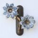 Set of 2 Murano Wall Light Black Flowers, 1970s