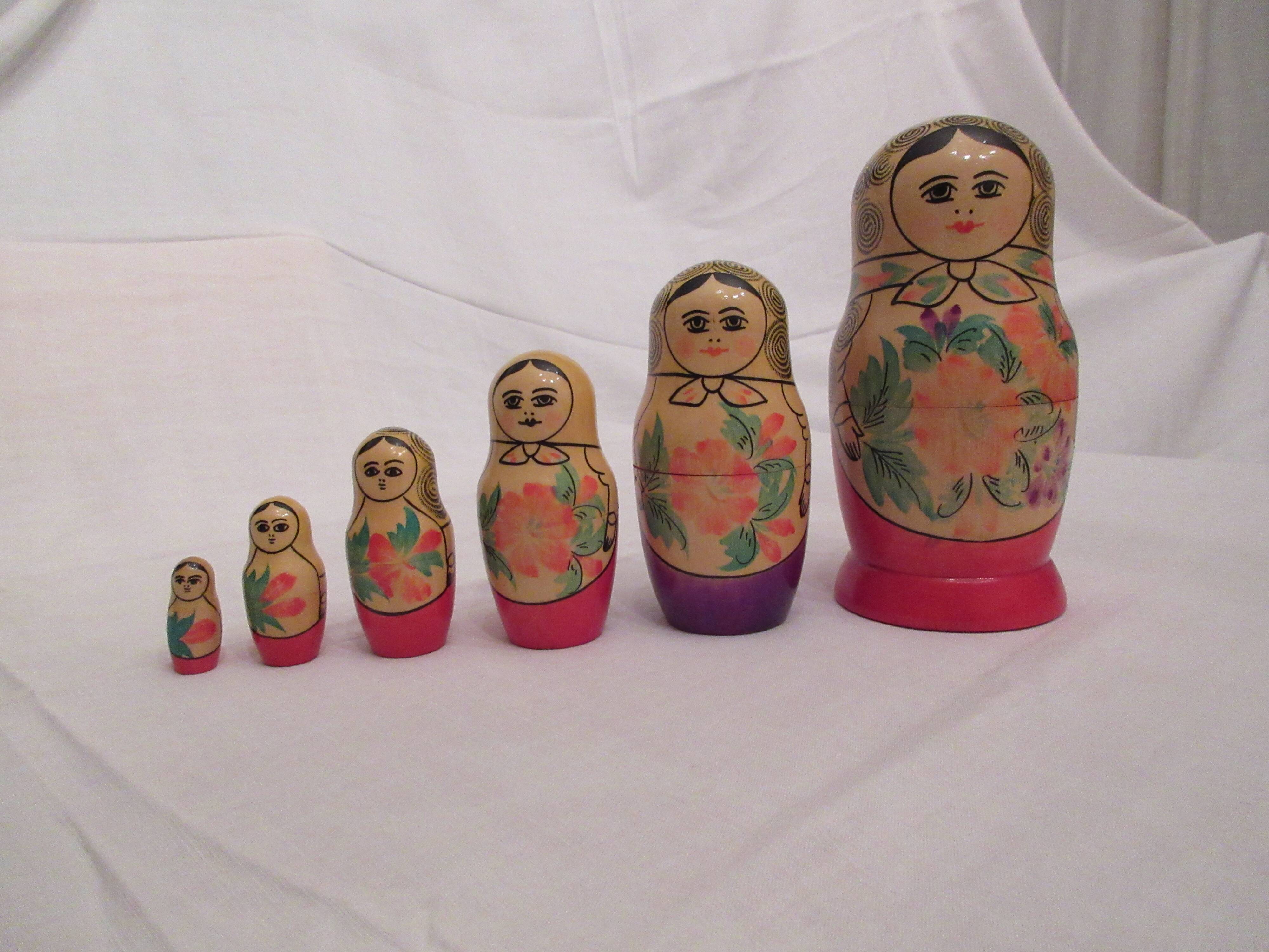 Traditional russian dolls "matryoshkas" from the 70s